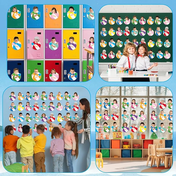 gisgfim 80Pcs Summer Cutouts Beach Ball Decorations Bulletin Board Pool Ball Paper Cut-Outs Classroom Decor for DIY Craft Photo Wall Hawaiian Beach Pool Kindergarten Preschool Party Favor Supply