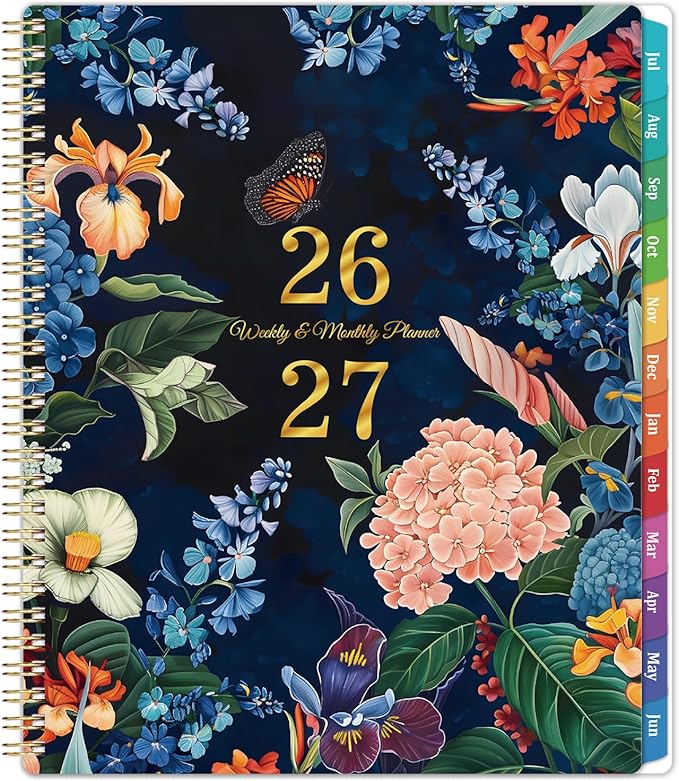 Planner 2026-2027 - Academic Planner 2026-2027, July 2026 - June 2027, 9" x 11", 26-27 Planner Weekly and Monthly, Calendar Planner with Colorful Monthly Tabs + Twin-Wire Binding + Inner Pocket + Premium Thick Paper