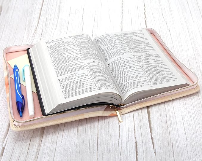 Eccolo Zippered Bible and Book Cover Case for Men and Women, Holds & Protects Standard 5.5 x 8.5 Bibles