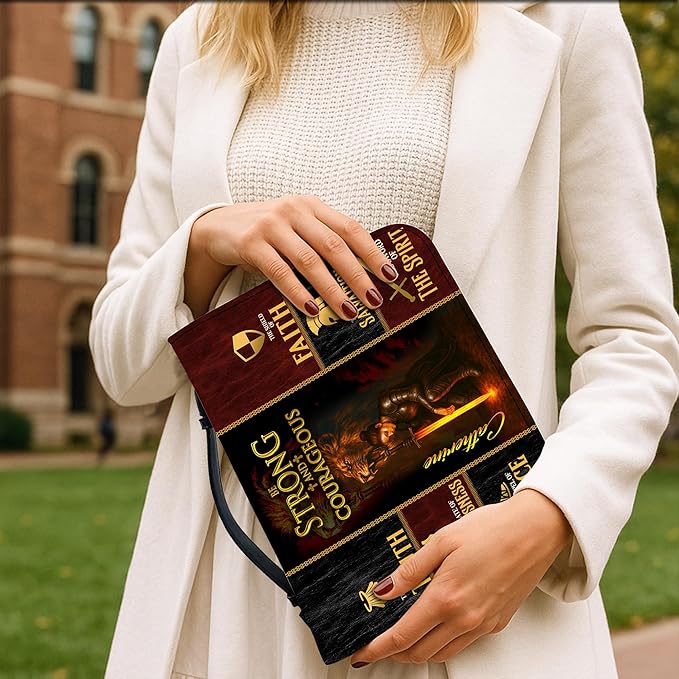 Personalized Man of God Bible Cover, God Says I Am Bible Case PU Leather, Bible Holder Handle Zipper, Faith Scripture with Name Case Bag, Religious Gifts for Church Christians Women Men (GOD-13)