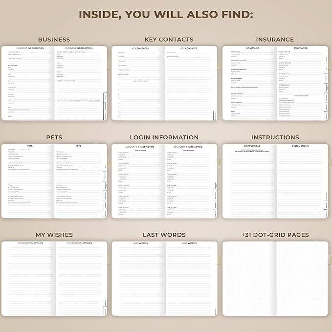 Clever Fox End of Life Planner – Final Arrangements Organizer for Beneficiary, Will Preparation, Last Wishes & Funeral Planning, A5 (Seashell)