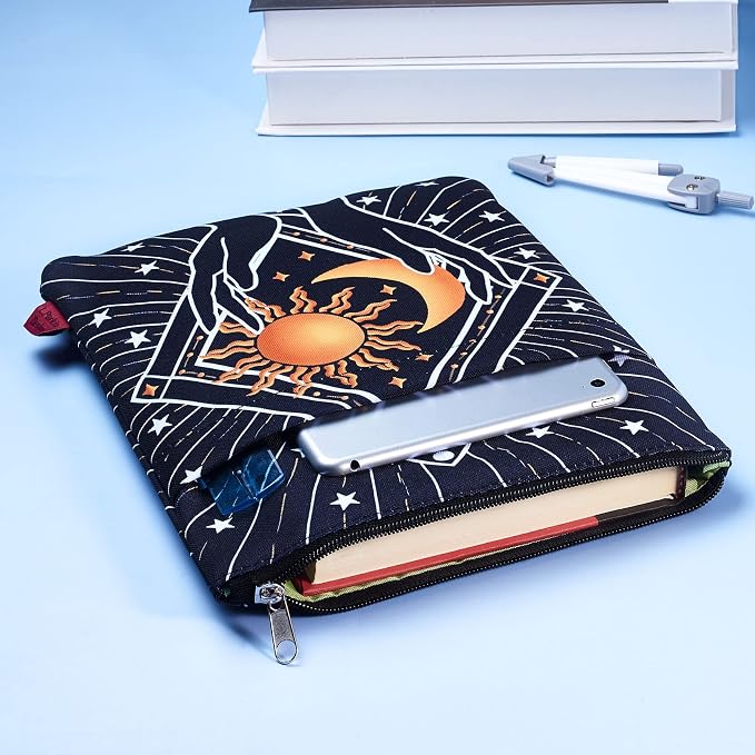 Book Sleeve for Book Lovers, Bookish Book Protector, Book Covers for Paperbacks, Washable Fabric, Book Sleeves with Zipper, Medium 11 Inch X 8.7 Inch
