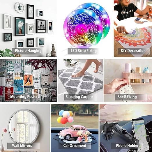 Double Sided Tape Heavy Duty, 3/4in×10ft Picture Hanging Strips for Posters, Removable Waterproof No Wall Damage Foam Tape, Adhesive Mounting Tape for Paint Wall