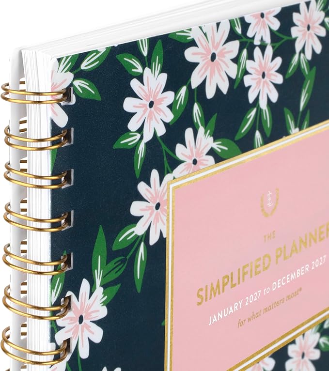 AT-A-GLANCE 2027 Planner, Simplified by Emily Ley, Weekly & Monthly, 8.5" x 11", Berry Floral (EL59-905-27)