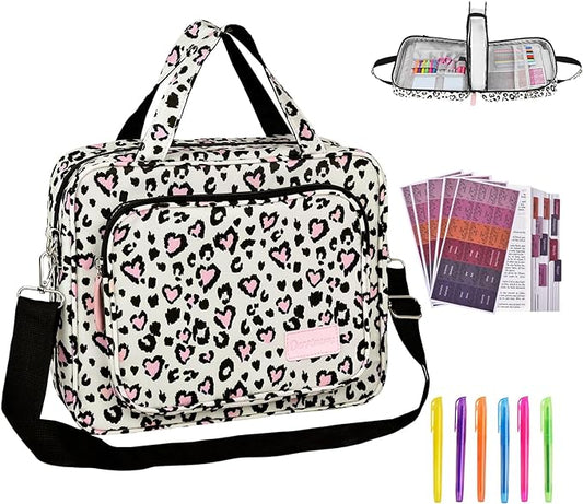 DERSTUEWE Bible Cover Case for Women – Stylish & Durable Zippered Bible Bag with Handle & Pocket, Fits Standard & Large Bibles, Perfect for Church, Travel, Study & Gifts, Leopard Print
