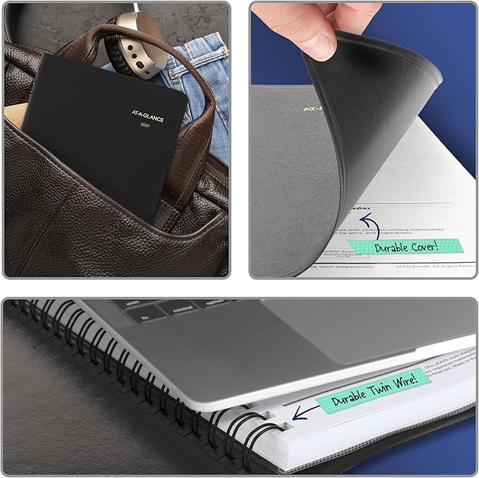 AT-A-GLANCE 2027 Appointment Book Planner, Daily, 5" x 8", Half-Hour, Black (702070527)