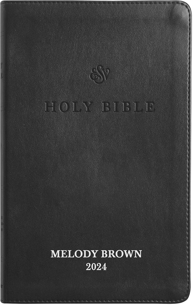 Custom Personalized Black ESV Bible | Small Text | Silver Customized Name | Faux Leather Premium Church Bible | English Standard Version Translation with Lay Flat Design