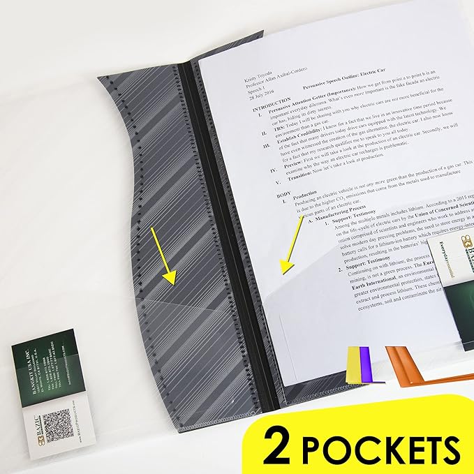 BAZIC Products 2 Pockets Poly Folder, Two Color Portfolio, Letter Size Plastic Folders Holder for Office Documents Paper Organizer, 48-Pack