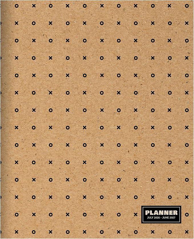 TF Publishing July 2026 - June 2027 Kraft Dot Medium Monthly Planner - 12 Month Academic Planner 2026-2027 with 2-Page Spreads, Monthly Calendar Grids and Planning Prompts - 6.5 in x 8 in