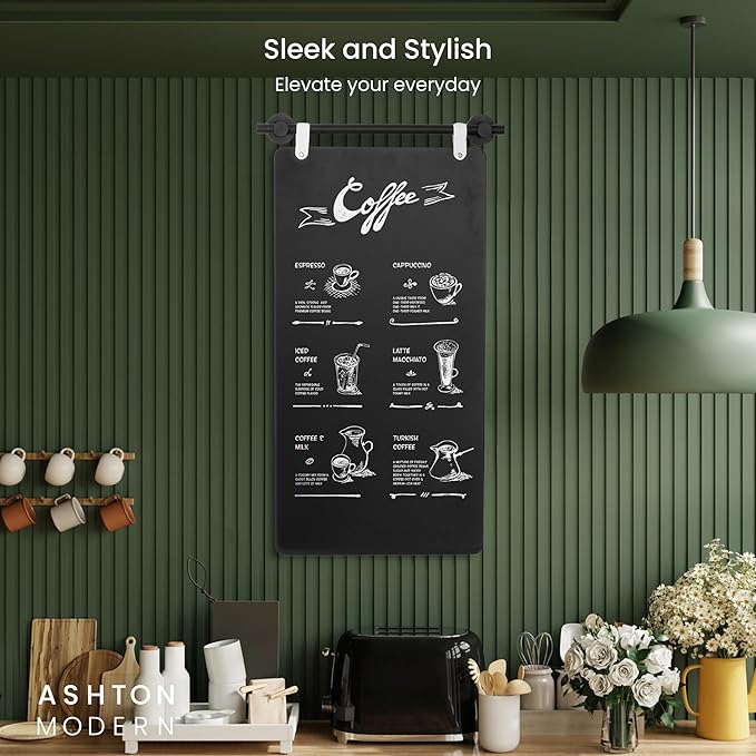Metal Magnetic Chalkboard for Wall - 17 x 31.5 Inch Large Chalk Board Sign Board for Wall, Magnet Board, Blackboard Food Truck Menu Board for Kitchen, Outdoor or Indoor Hanging Signs