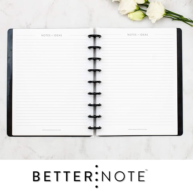 BetterNote Notes Refill Pages for Discbound Notebooks, fits Classic Happy Planner, Levenger Circa, TUL, Staples Arc, InkWell Press, Talia (Classic- 25 Sheets, 9-Disc, 7"x9.25")