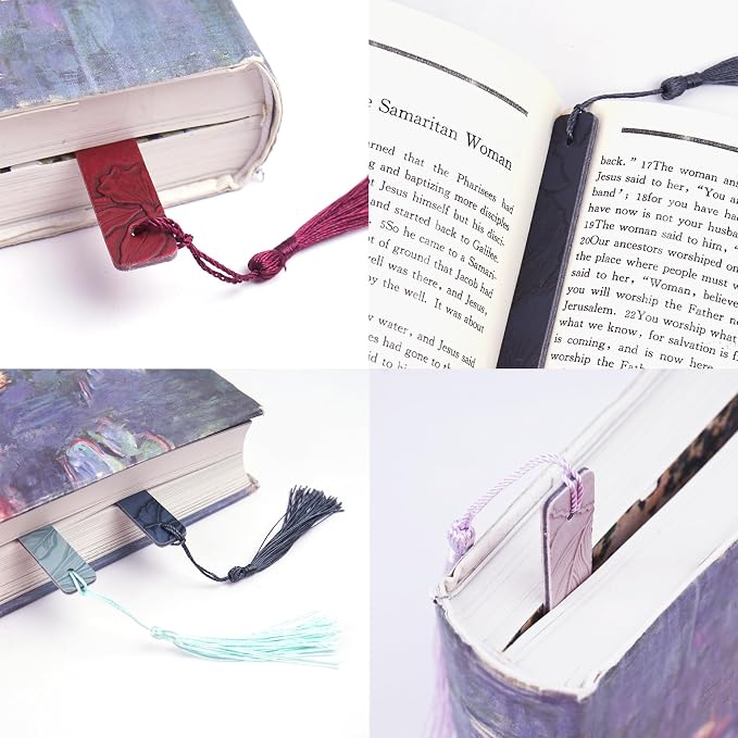 12 Pcs Pastel Leather Bookmarks Colorful for Women Students Teachers Book Lovers Reading Supplies(12colors7)