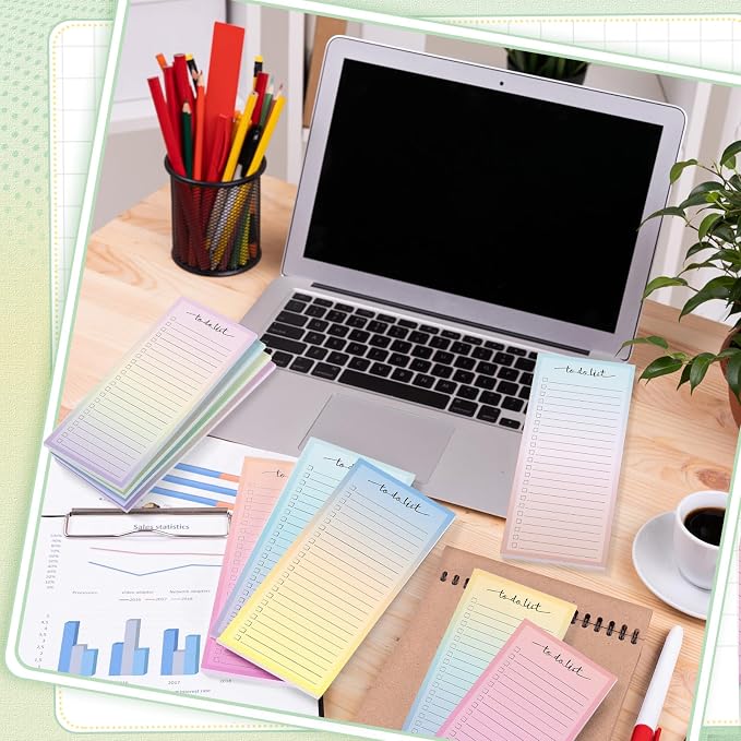 Censen 10 Pack 500 Sheets To Do List Notes Daily Checklist Notepads with 50 Sheets Each Undated Color Memo Pad Block Shopping List Pad Weekly Plan Notepad Organizer Planners(Vivid Color,Lined)