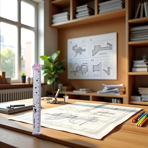Grey Cats Claw Plastic Rulers, 15cm Straight Rulers Measuring Tool Drawing Stationery Office School Supplies Scale, Drafting Tools and Drafting Kits