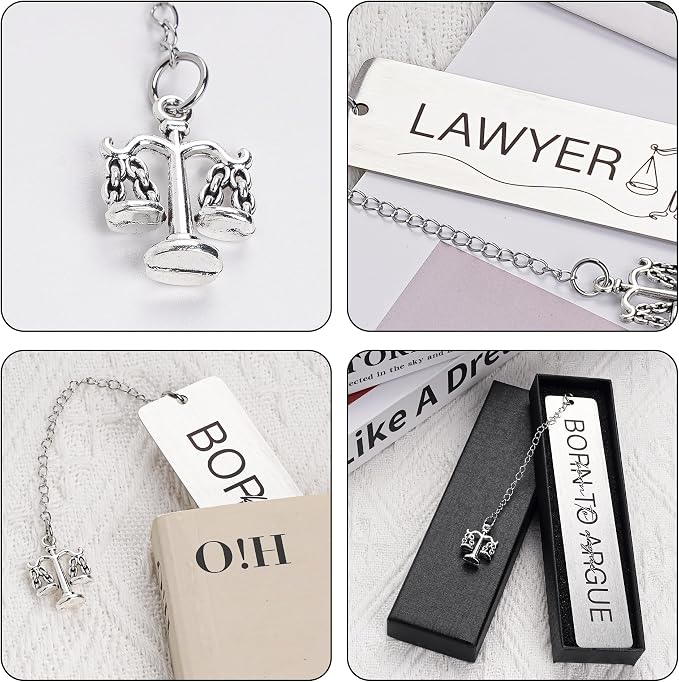 Lawyer Gifts Law Student Bookmark - Double Sided Novelty Law Student Gift for Future Attorneys, Metal Book Marks for Legal Professionals Graduation Birthday