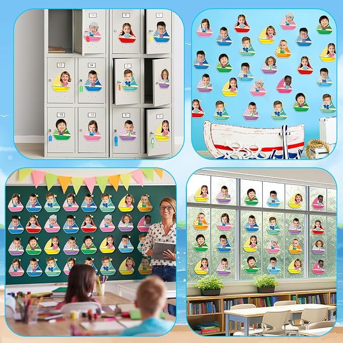 gisgfim 80Pcs Summer Cutouts Sailboat Decorations Bulletin Board Hawaiian Ocean Paper Cut-Outs Classroom Decor for Boy Girl DIY Craft Photo Wall Beach Pool Kindergarten Preschool Party Favor Supply
