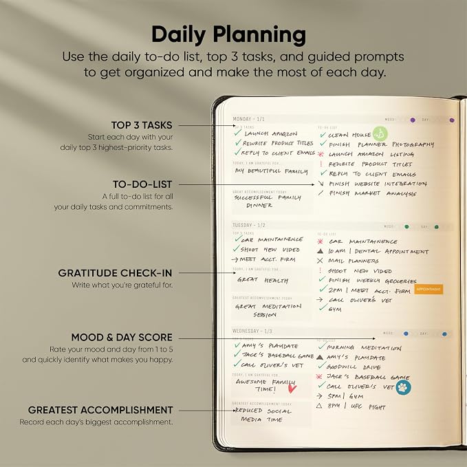 Dated, 2026 Planner, 5.8” x 8.3” - The #1 Productivity Planner to Achieve Your 2026 Goals - Planner 2026-2027 by PRODUCTIVITY STORE (A5, BLACK)