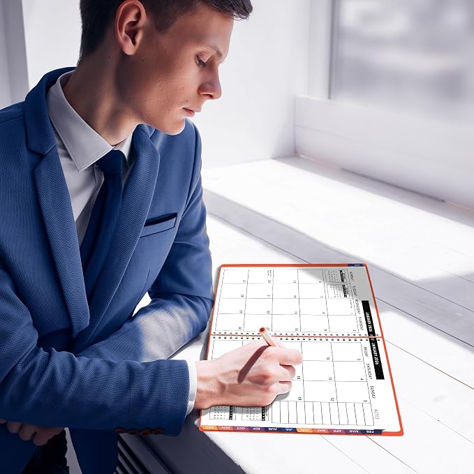 Ensight 2026 Appointment Book and Planner 8.5" x 11" Large Hourly Weekly Daily Schedule Book with Tabs, 15 Minute Time Slots, Peach Calendar Organizer Jan 2026–Dec 2026 Appointment Planner - Peach