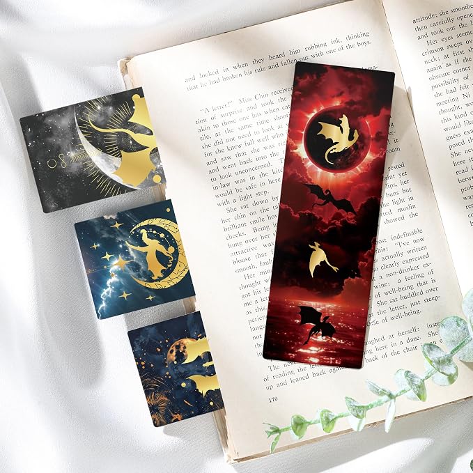 Fantasy Dragon Bookmark Gifts - 150 Pcs Fourth Paper Bookmarks Bulk for Men Women Book Lovers Novel Fans Wing Page Marks Merch School Reading Accessories Bookish Gift for Birthday Graduation