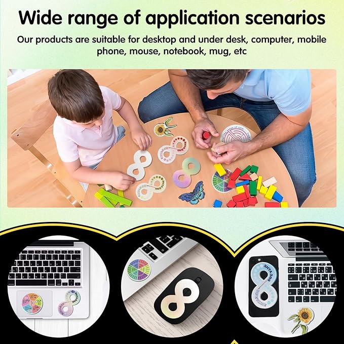 42 Pierces Calm Stickers for Anxiety Sensory Anti Stress Tactile Textured Combined with Breathing Exercise Fidget Strips Suitable and Adults (Mixed Loading)