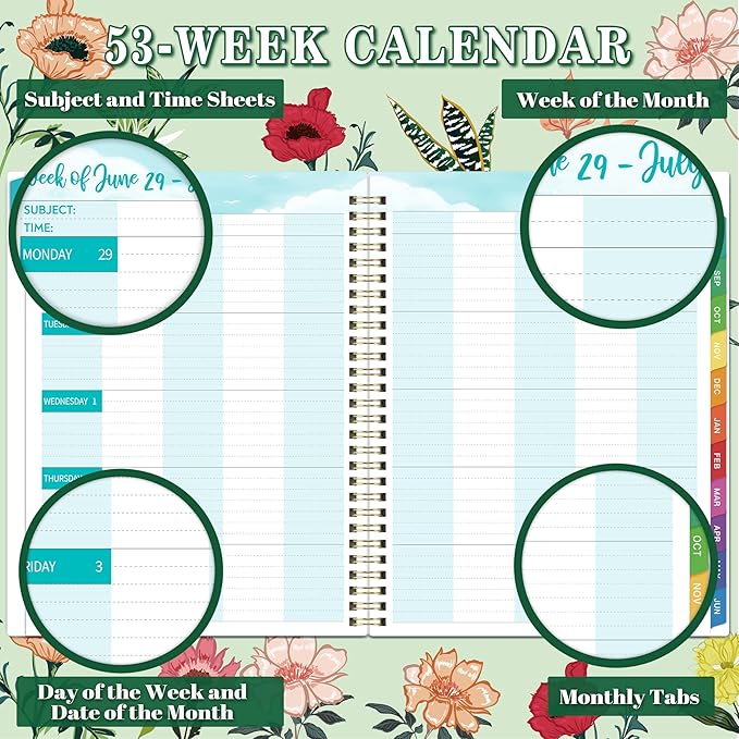 Teacher Planner 2026-2027 - Lesson Planner from Jul. 2026 - Jun. 2027, 8.5'' x 11'', Lesson Plan Book, Weekly and Monthly Homeschool Planner, Academic Planner 2026-2027 with Inspirational Quotes