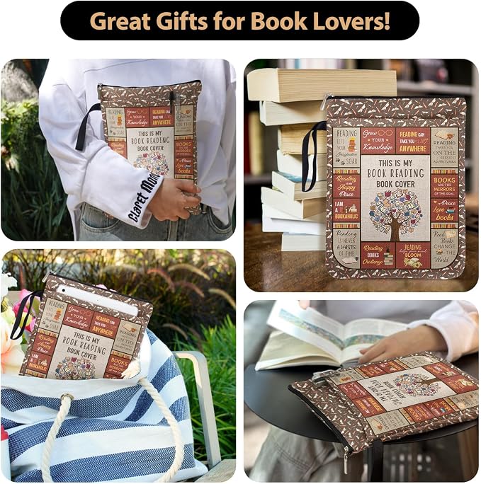 This is My Book Reading Book Cover Book Sleeve for Book Lovers Students, Bookish Bookish Book Club Bookworm Graduation Reading Day Gifts for Women Friends Teachers
