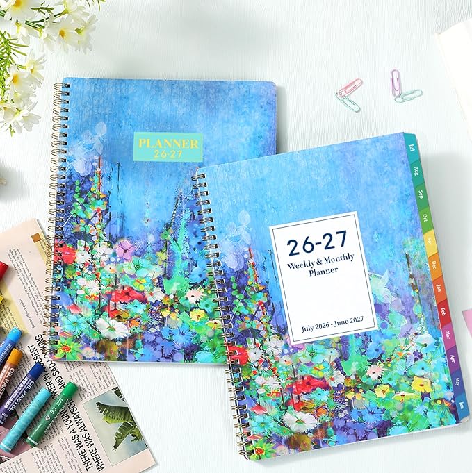 2026-2027 Planner - 9" x 11", Weekly & Monthly Planner 2026-2027, JUN.2026 - JUL.2027, 26-27 Academic Planners with Sturdy Cover, Premium Paper, Twin-wire Binding, Monthly Tabs