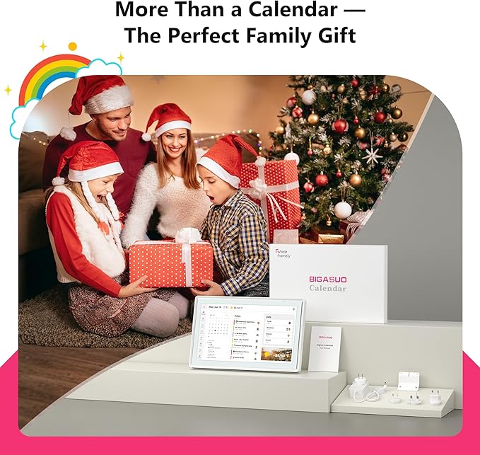 21.5 Inch Digital Calendar, Full HD Touchscreen Smart Planner for Family Schedules - Wall Mount, Great for Seamless Daily Planning & Household Organization, with LED Reminder Light