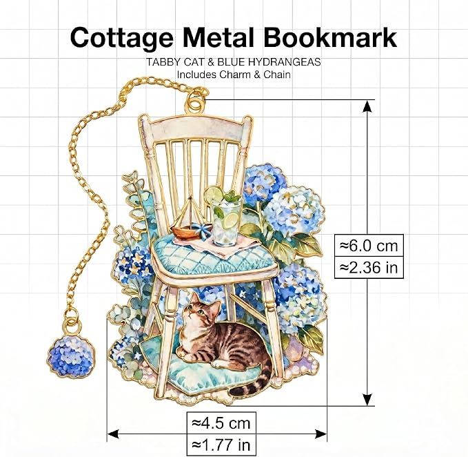 4 PCS Cat Bookmarks for Pet Lovers, Metal Bookmark, Cozy Book Lover Gifts for Women,Book Accessories