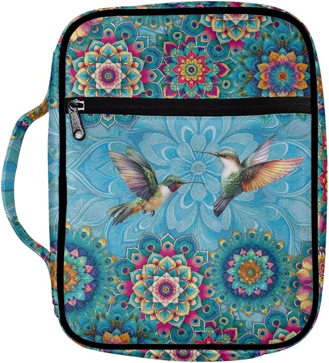 Coldinair Boho Mandala Bible Covers for Women Bible Case with Bookmark Large Carrying Book Case Church Bag Protective with Pocket and Zipper