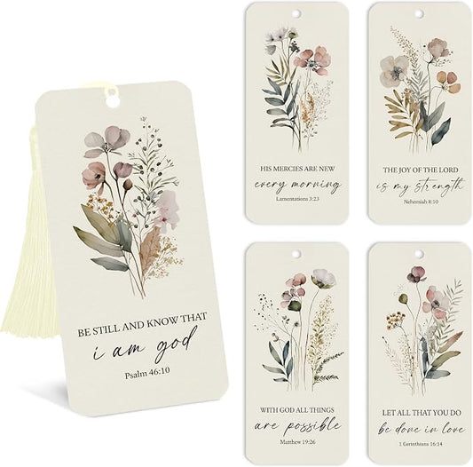 Bible Verse Christian Bookmarks, 10 PCS Religious Christian Jesus Bible Paper Bookmark Book Markers Gifts for Women Men Reading Book Lovers Bookish Friends Adults Faith with Tassels
