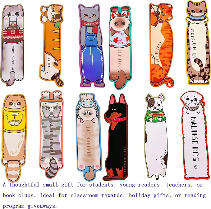 150PCS Colorful Dog Cat Blank Paper Bookmarks for Kids Bulk,Cute Puppy & Kitten Designs for Students and Book Lovers (Puppy & Kitten Designs)