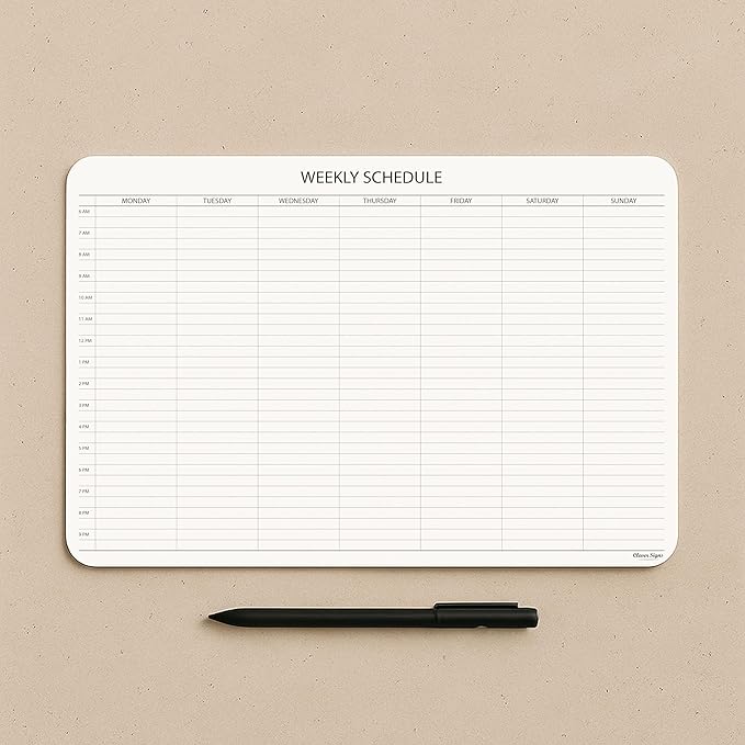 Schedule Pad, Tear Off Undated Weekly Planner Notepad, A4 Size (8,3" X 11,7"), Premium Thick Paper with Cardboard Back Support, Weekly Desk Planner by CLEVER SIGNS