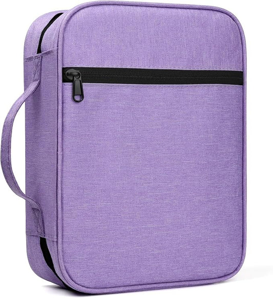 GERMUN Bible Cover with Durable Handle, Carrying Book Case Church Bag Bible, Protective with Zippered Pocket, Bible Study Accessories Supplies, Book Protector for Book Lovers, BlueBlack