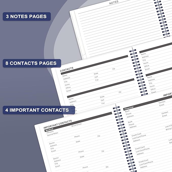 2026-2027 Monthly Planner - Monthly Calendar 2026-2027 with Two-Side Pocket, January 2026 - December 2027, 9" x 11", 2 Years Calendar Planner, Cardboard Cover