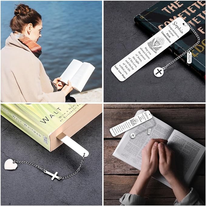 Personalized Bible Bookmarks - Custom Name Inspirational Christian Bible Religious Bookmarks Gifts for Women Men Book Lovers (Style-9)