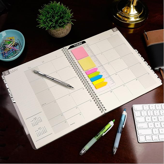 ESSENTIAL 2026 Monthly Planner with Tabs, 8.5"x11": 14 Months (November 2025 - December 2026), Professional, Simple, Easy-to-Use Design and Frosted Poly Cover for Extra Protection (Frosted)