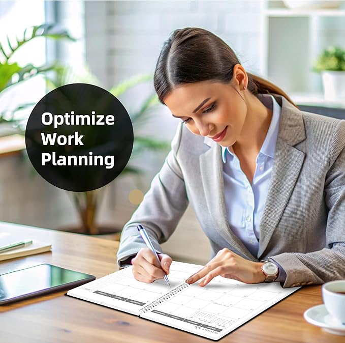 Monthly Planner 2026-2027, 2026 Calendar 18 Months Planner, January 2026 - June 2027, 8.5" x 11", 2026 Academic Calendar Hard PVC Cover with Spiral Bound, Perfect for School & Office for Women & Men