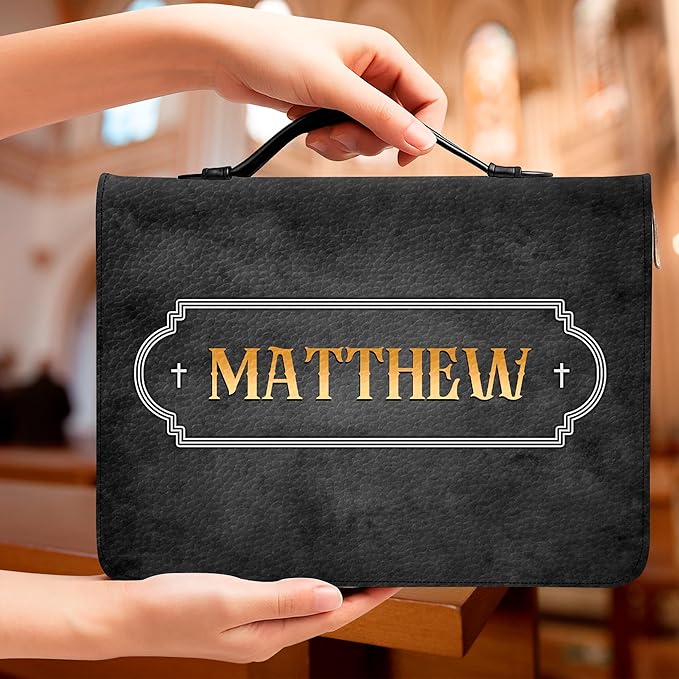 Personalized Man of God Bible Cover, God Says I Am Bible Case PU Leather, Bible Holder Handle Zipper, Faith Scripture with Name Case Bag, Religious Gifts for Church Christians Women Men (GOD-03)