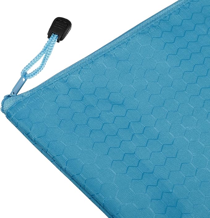 PATIKIL Waterproof Zipper File Bags, 10 Pack A5 Size Document Pocket Storage Organizer Pouch for Travel Office Supply, Sky Blue
