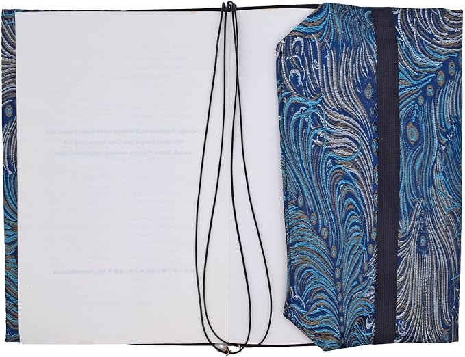 BLBMH 6x9 Bible Book Cover for Women, Non-Stretch Fabric Protector for Paperback, Handmade Soft Cloth Sleeve with Bookmark for Journals Notebooks | Privacy Reading Gift - Feather