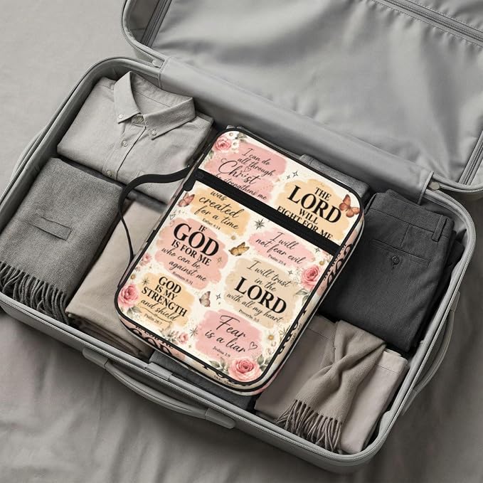 Bibles Flower Scripture Christian Religion Bible Cover Case Carrying Book Protector Case Bible Study Supplies Accessories Holder Case Christian Gift for Women Men