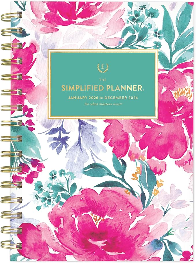 AT-A-GLANCE 2026 Planner, Simplified by Emily Ley, Weekly & Monthly, 5.5" x 8.5", Small, English Garden (EL46-200-26)