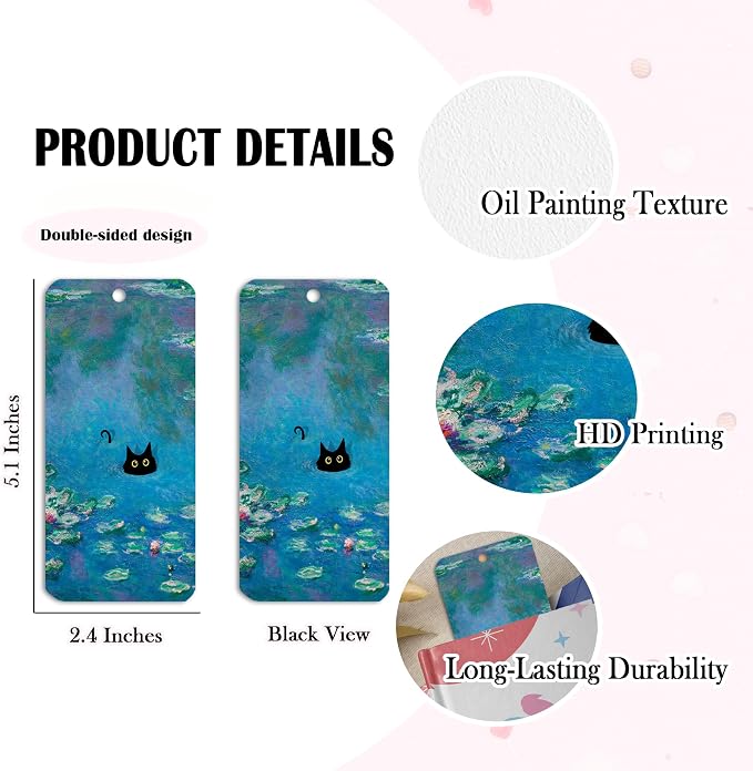 Black Cat Bookmark — 10 PCS Cat Paper Bookmarks Book Markers Gifts for Women Men Reading Book Lovers Bookish Friends Adults