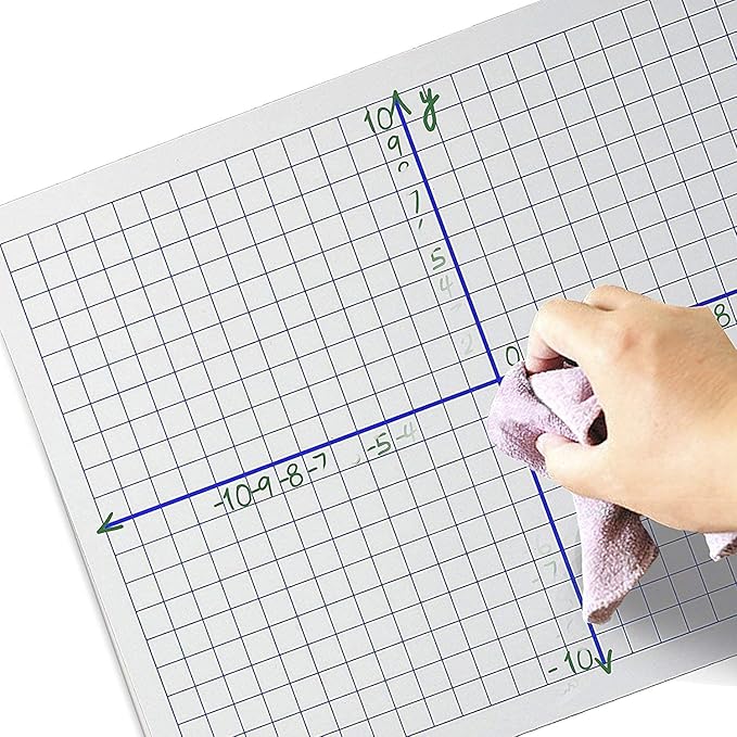 Scribbledo Dry Erase XY Axis Graph Lap Boards 9” X 12” for Student and Classroom Use Math White Board Double Sided White Board