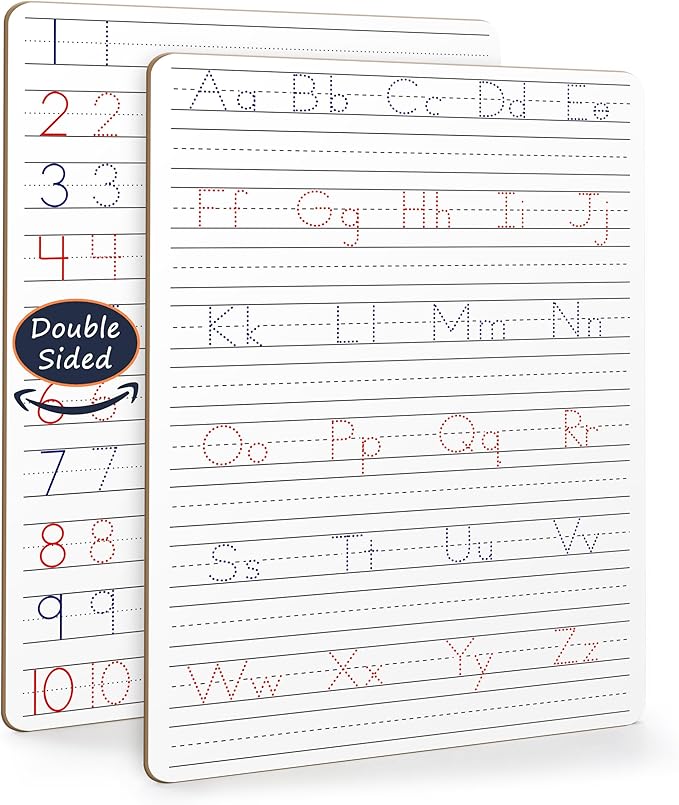 2 Pack Scribbledo Dry Erase Handwriting Practice for Kids 9 x 12 inch Alphabet Tracing Board Whiteboard Letter Tracing for Kids Ages 3-5 Write and Wipe Alphabet Practice Cards Letters Writing Board