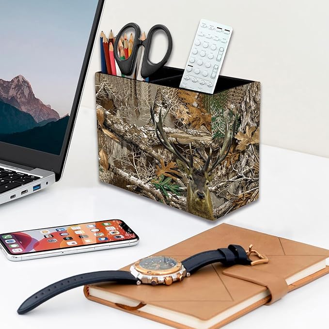 Pen Holder, Pencil Case, Makeup Brush Storage Box, Tableware Storage Box, Suitable for Office Or Home Item Organizing Stand - Camouflage Giraffe