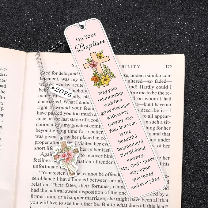 Baptism Gifts for Teen Girl Women 2026 - Christian Bookmarks Baptism Gifts for Girls 8-10, Religious Bookmarks Catholic Baptismal Christening Gift for Girls, Easter Basket Stuffers for Teens Adults