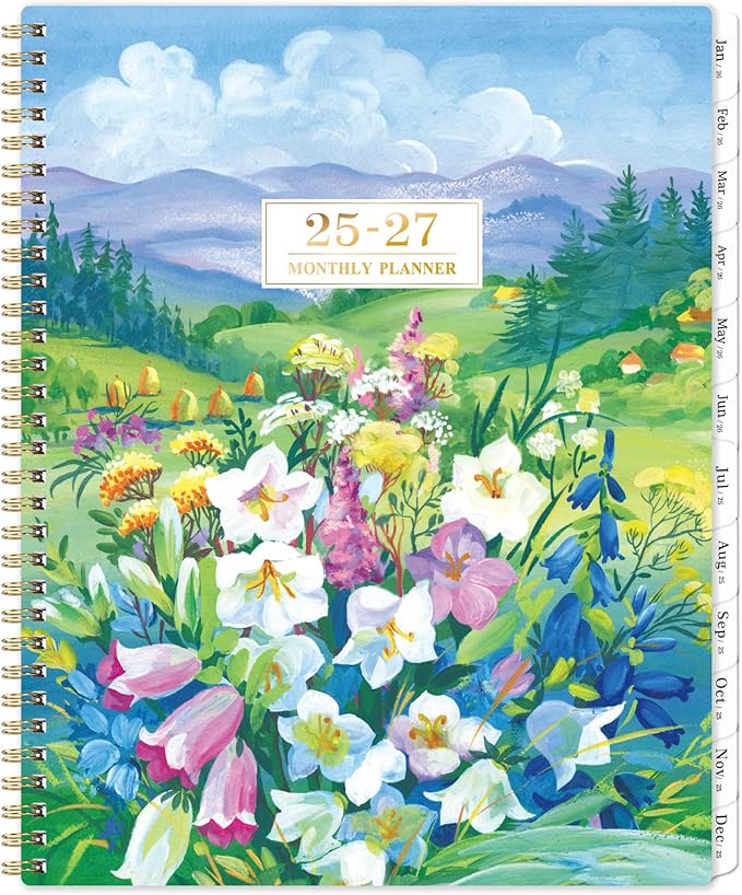 Monthly Planner 2025-2027 - 2 Year Planner 2025-2027, Jul. 2025 - Jun. 2027, 9'' x 11'' Planners 2025-2026 with Coated Tabs, Inner Pocket