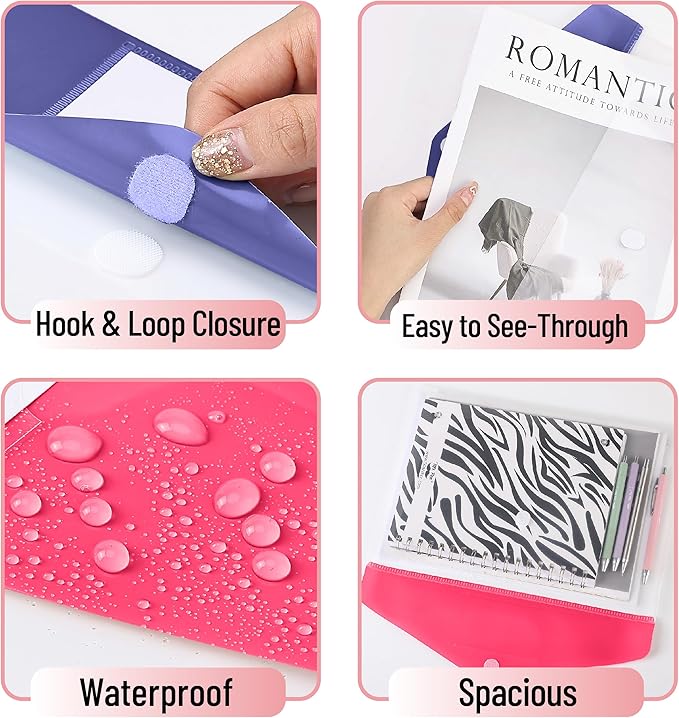 Mr. Pen- Clear Plastic Envelopes File Folders, 10 Pack, A4, Letter Size, Colorful Flaps, Clear Folders for Documents Plastic Poly Envelopes with Label for School, Home, Work, Office, Organizer